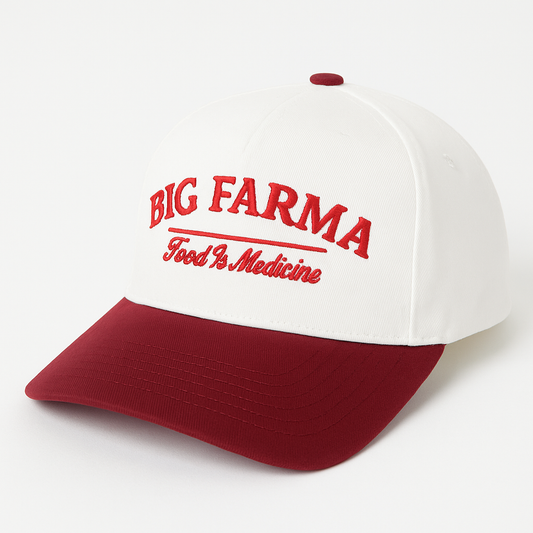 BIG FARMA CAP - White & Maroon